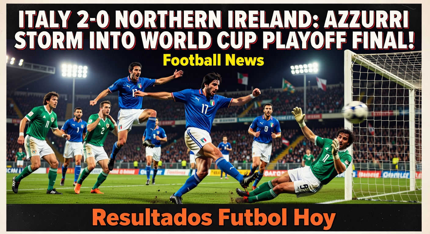 Italy 2-0 Northern Ireland in World Cup Qualifier