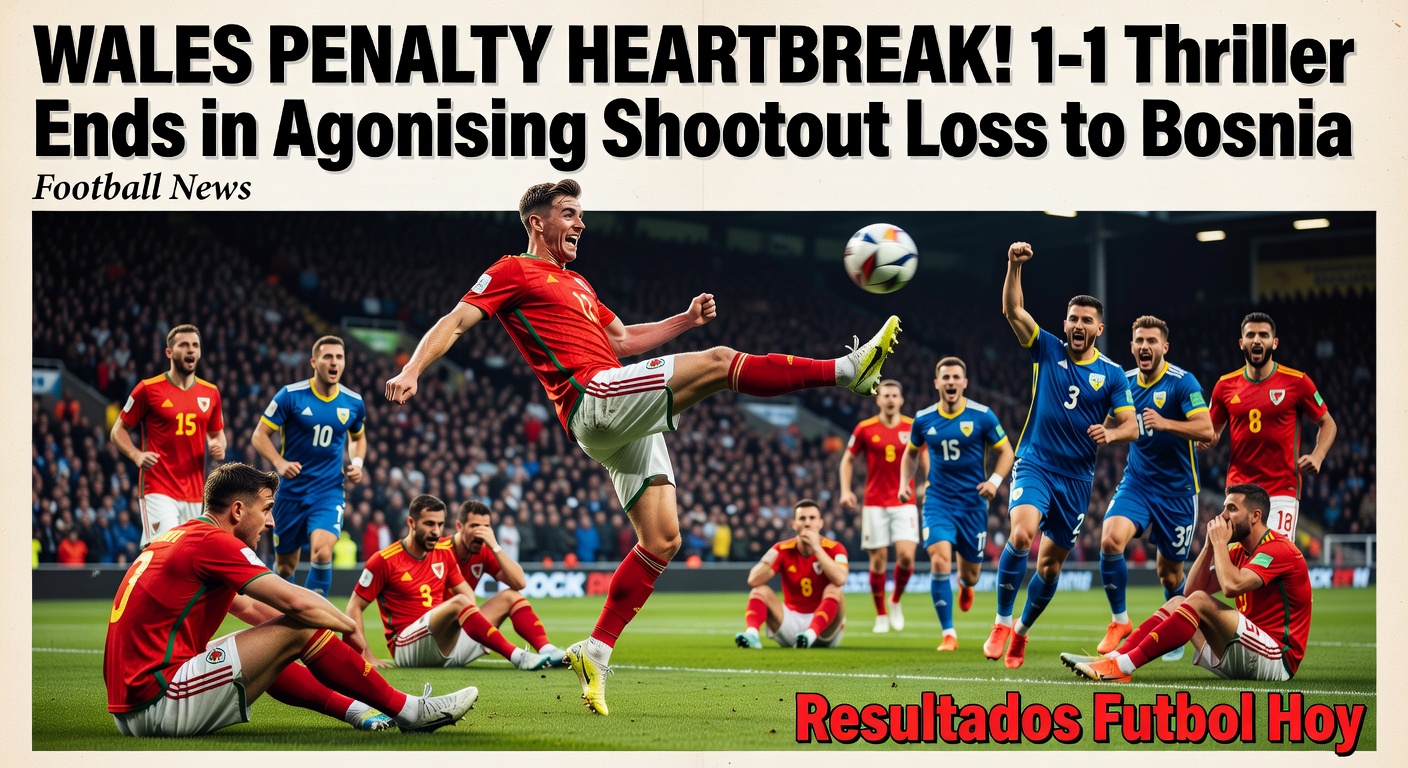 Wales 1-1 Bosnia and Herzegovina (FT-Pens Loss) in WCQ