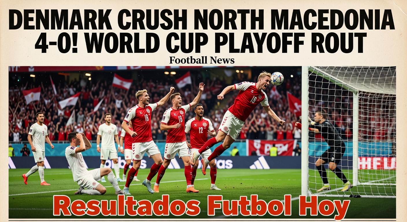 Denmark thrash North Macedonia 4-0 in World Cup play-off semi-final