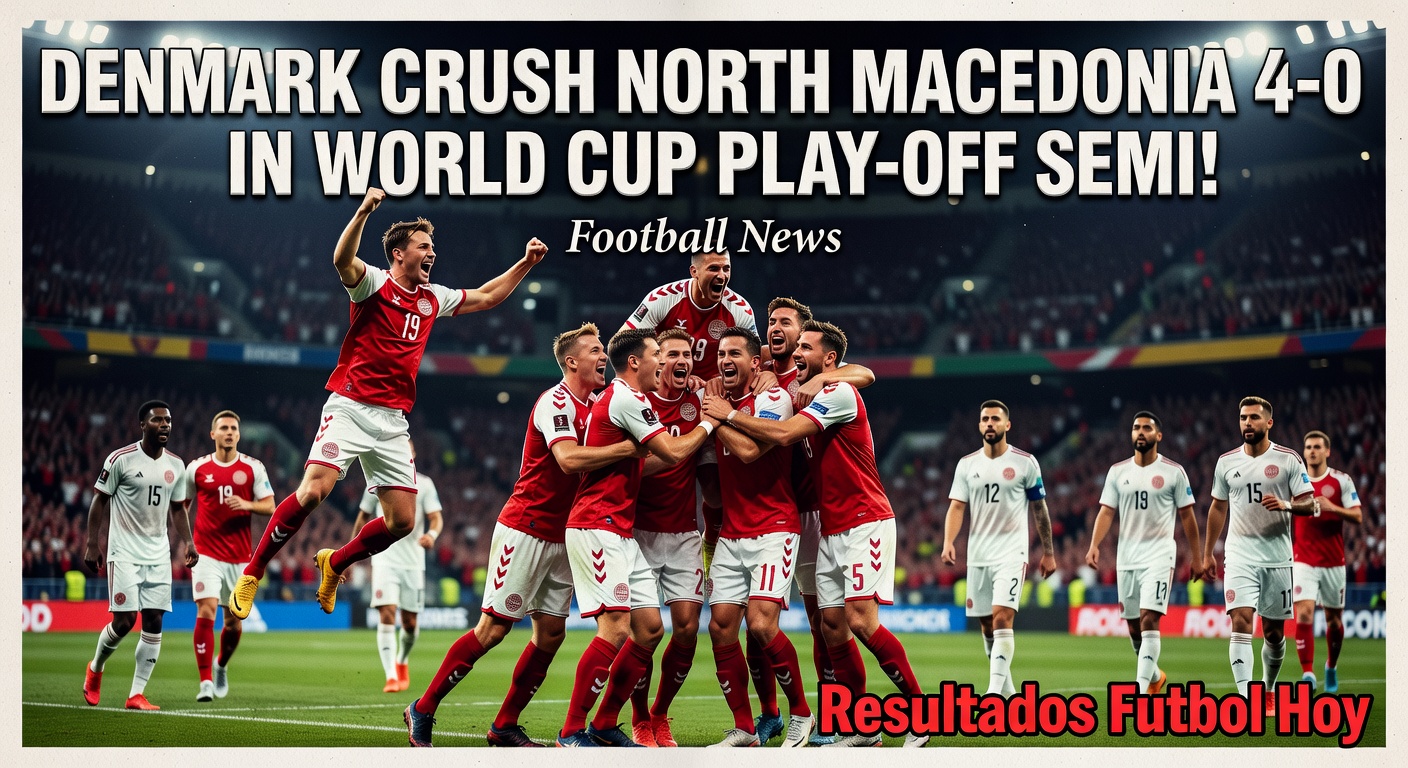 Denmark thrash North Macedonia 4-0 in WC Qualifier